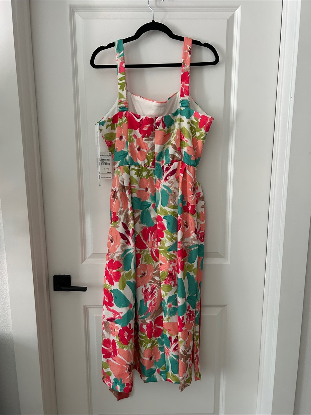julia jordan Coral & Teal Floral Midi Sundress - Picture 4 of 7